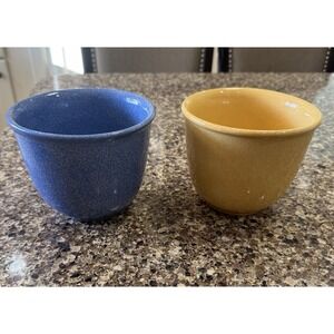Pfaltzgraff Napoli Stoneware Bowls Blue & Yellow Speckled 4.25" Soup Cereal Bowl